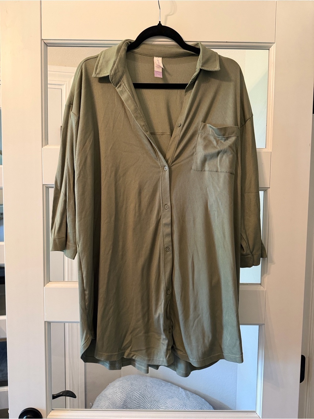 Joyspun Olive Green Button-Up maternity dress nightgown